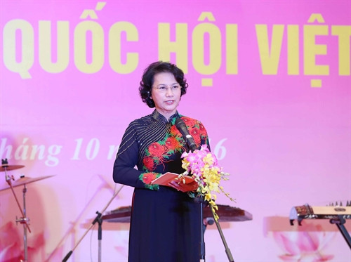 Chủ tịch Quốc hội Nguyễn Thị Kim Ngân phát biểu tại Lễ ra mắt. Ảnh: Phương Hoa - TTXVN