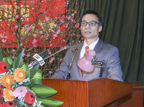 Đồng chí Vũ Đức Đam, Ủy viên Trung ương Đảng, Phó Thủ tướng Chính phủ phát biểu. Ảnh: Nhật Linh - TTXVN phát Đồng chí Vũ Đức Đam, Ủy viên Trung ương Đảng, Phó Thủ tướng Chính phủ phát biểu. Ảnh: Nhật Linh - TTXVN phát