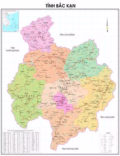 Bản đồ hành chính tỉnh Bắk Kạn. Ảnh: backan.gov.vn