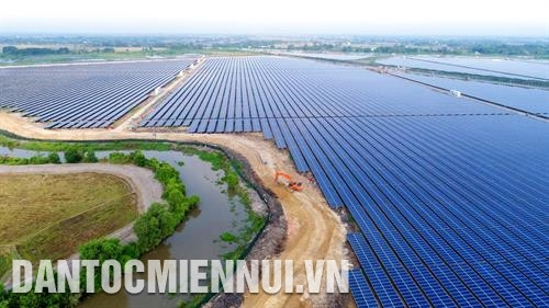 Hệ thống pin năng lượng mặt trời của Nhà máy điện TTC Tây Ninh. Ảnh: Lê Đức Hoảnh