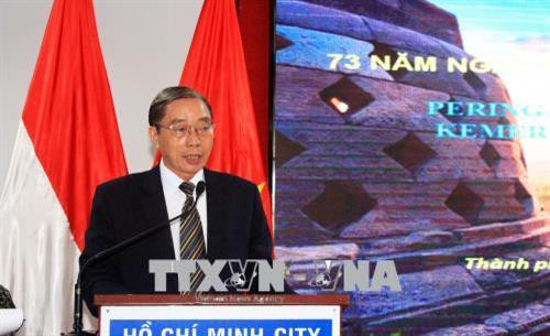 Ông Lê Tôn Thanh, Chủ tịch Hội hữu nghị Việt Nam - Indonesia Thành phố Hồ Chí Minh phát biểu tại buổi họp mặt. Ảnh: Xuân Khu-TTXVN Ông Lê Tôn Thanh, Chủ tịch Hội hữu nghị Việt Nam - Indonesia Thành phố Hồ Chí Minh phát biểu tại buổi họp mặt. Ảnh: Xuân Khu-TTXVN