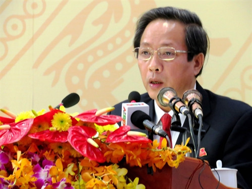 Đồng chí Hoàng Đăng Quang được tín nhiệm bầu là Bí thư Tỉnh ủy Quảng Binh nhiệm kỳ 2015 - 2020. Ảnh: Mạnh Thành- TTXVN