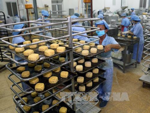 Sản xuất bánh trung thu. Ảnh: Vũ Sinh - TTXVN Sản xuất bánh trung thu. Ảnh: Vũ Sinh - TTXVN