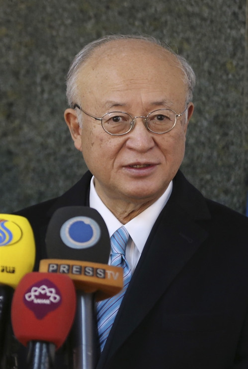 Tổng Giám đốc Cơ quan Năng lượng nguyên tử quốc tế Yukiya Amano tại cuộc họp báo ở Tehran ngày 18/12. AP/TTXVN