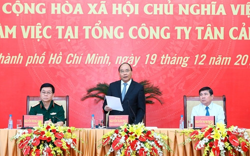 Thủ tướng Nguyễn Xuân Phúc phát biểu tại buổi làm việc. Ảnh: Thống Nhất-TTXVN