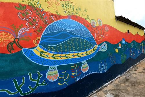 Làng bích họa ở đảo An Bình, Lý Sơn (Quảng Ngãi). Ảnh: Ngọc Hà -TTXVN Làng bích họa ở đảo An Bình, Lý Sơn (Quảng Ngãi). Ảnh: Ngọc Hà -TTXVN