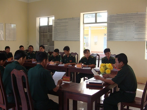 Giao ban đầu giờ của Đồn biên phòng Vĩnh Gia