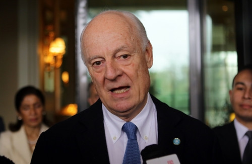 Đặc phái viên LHQ về Syria Staffan de Mistura cảnh báo kế hoạch nối lại đàm phán hòa bình Syria vào ngày 25/2 tới là không thực tế. Ảnh: AFP/TTXVN