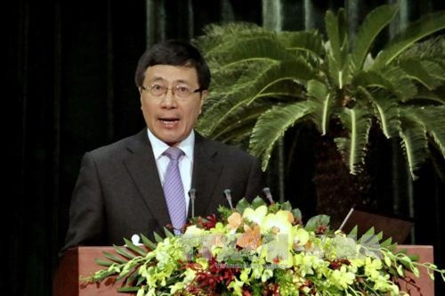 Ông Phạm Bình Minh, Ủy viên Bộ Chính trị, Phó Thủ tướng, Bộ trưởng Bộ Ngoại giao phát biểu khai mạc hội nghị