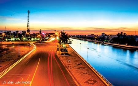 Thành phố Vị Thanh lúc lên đèn.