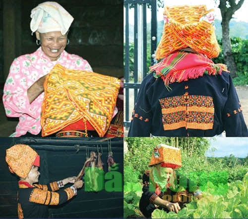 Dân tộc Dao ở Đắk Mil với điểm nhấn hoa văn trên chiếc khăn hay mũ đội đầu