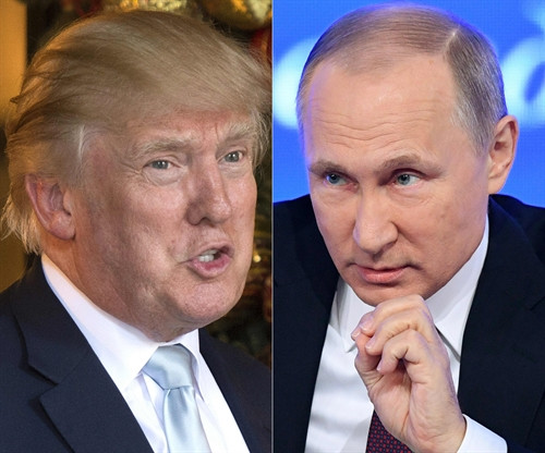 Tổng thống đắc cử Mỹ Donald Trump (ảnh trái) và Tổng thống Nga Vladimir Putin (ảnh phải). AFP/ TTXVN