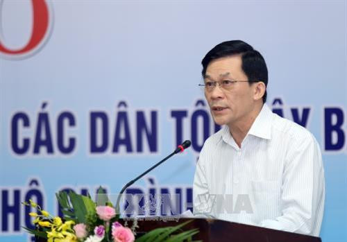 Thứ trưởng, Phó Chủ nhiệm Ủy ban Dân tộc Nông Quốc Tuấn phát biểu. Ảnh: Phan Tuấn Anh - TTXVN Thứ trưởng, Phó Chủ nhiệm Ủy ban Dân tộc Nông Quốc Tuấn phát biểu. Ảnh: Phan Tuấn Anh - TTXVN
