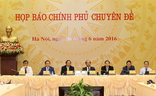 Quang cảnh buổi họp báo. Ảnh: Thống Nhất-TTXVN Quang cảnh buổi họp báo. Ảnh: Thống Nhất-TTXVN