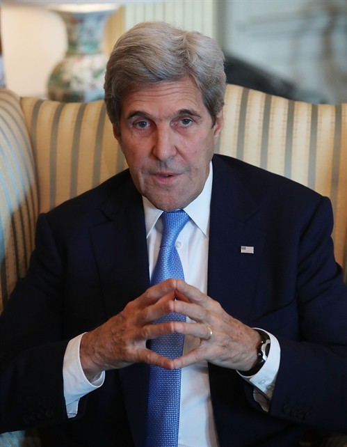 Trong ảnh (tư liệu): Ngoại trưởng Mỹ John Kerry phát biểu tại một sự kiện ở Washington ngày 16/10. AFP/TTXVN