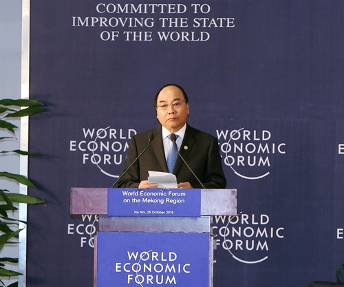 Thủ tướng Nguyễn Xuân Phúc phát biểu tại diễn đàn. Ảnh: TTXVN