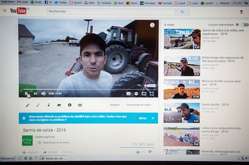 Một video của anh nông dân người Pháp David Forge chia sẻ trên Youtube ngày 30/1. AFP/TTXVN Một video của anh nông dân người Pháp David Forge chia sẻ trên Youtube ngày 30/1. AFP/TTXVN