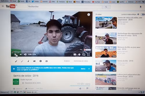 Một video của anh nông dân người Pháp David Forge chia sẻ trên Youtube ngày 30/1. AFP/TTXVN