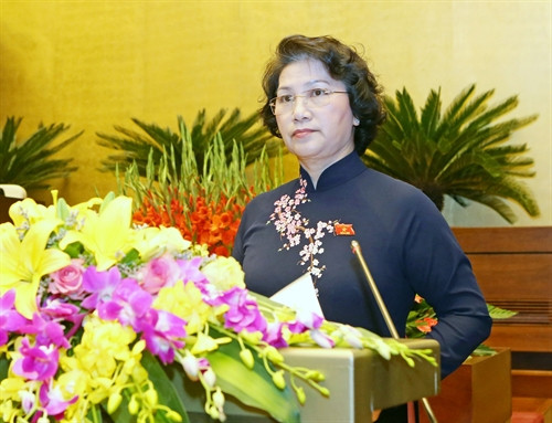 Chủ tịch Quốc hội Nguyễn Thị Kim Ngân đọc diễn văn bế mạc. Ảnh: Nhan Sáng-TTXVN Chủ tịch Quốc hội Nguyễn Thị Kim Ngân đọc diễn văn bế mạc. Ảnh: Nhan Sáng-TTXVN