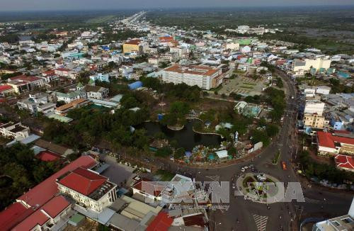 Thành phố Cà Mau hôm nay nhìn từ trên cao. Ảnh: An Hiếu – TTXVN