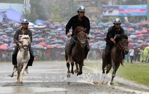 Các VĐV tranh tài trên đường đua chung kết. Ảnh: Quốc Khánh - TTXVN Các VĐV tranh tài trên đường đua chung kết. Ảnh: Quốc Khánh - TTXVN