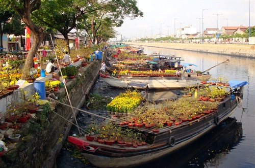 Thuyền hoa miền Tây cập bến Bình Đông-Mể Cốc-Q8 , Tp. Hồ Chí Minh
