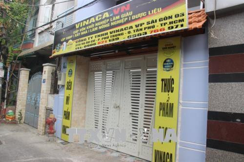 Bên ngoài trụ sở Công ty Vinaca văn phòng Sài Gòn 3 trên đường Âu Cơ, quận Tân Phú. Ảnh: Đinh Hằng - TTXVN