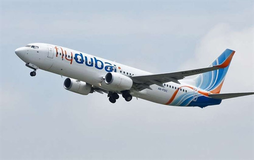 Trong ảnh (tư liệu): Một máy bay của Hãng hàng không Flydubai. DPA/ TTXVN