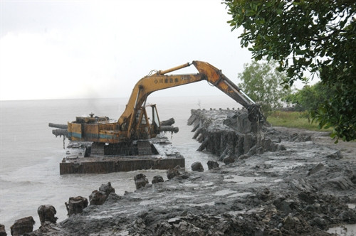 Thi công chống sạt lở Mũi Cà Mau