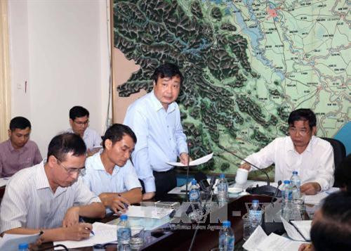 Tổng cục trưởng Tổng cục phòng, chống thiên tai Trần Quang Hoài báo cáo về diễn biến của cơn bão số 10. Ảnh: Vũ Sinh - TTXVN Tổng cục trưởng Tổng cục phòng, chống thiên tai Trần Quang Hoài báo cáo về diễn biến của cơn bão số 10. Ảnh: Vũ Sinh - TTXVN