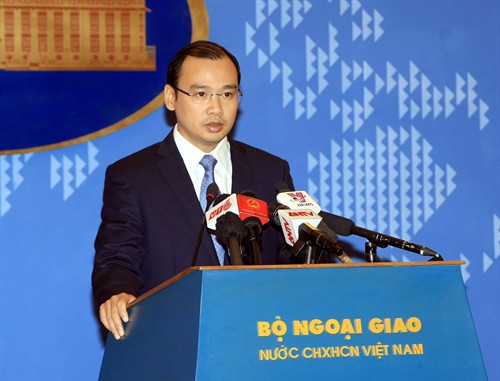 Nguời Phát ngôn Bộ Ngoại giao Lê Hải Bình. Ảnh: Phạm Kiên - TTXVN