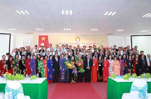 Ban chấp hành Hội Khuyến học Việt Nam khóa V. (nhiệm kỳ 2016 - 2021). Ảnh: Quý Trung- TTXVN