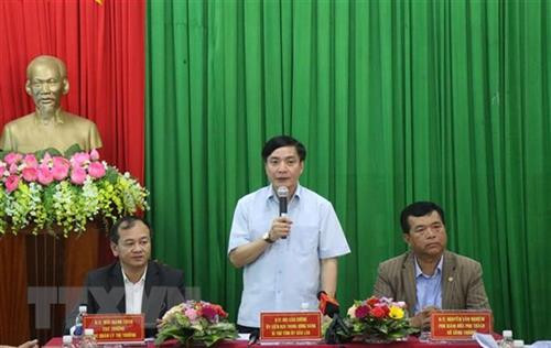 Bí thư Tỉnh ủy Đắk Lắk Bùi Văn Cường phát biểu. Ảnh: Tuấn Anh - TTXVN