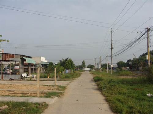 Một góc cụm tuyến dân cư vượt lũ ở xã Bình Phú, huyện Tân Hồng, Đồng Tháp