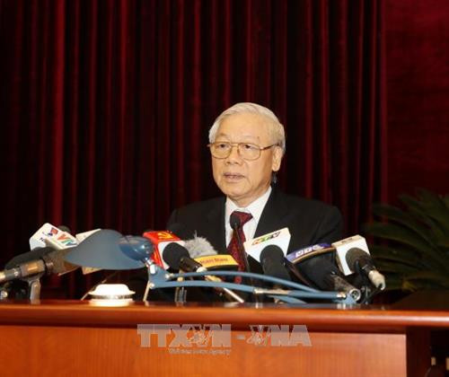 Tổng Bí thư Nguyễn Phú Trọng phát biểu bế mạc Hội nghị lần thứ sáu Ban Chấp hành Trung ương Đảng Khóa XII. Ảnh: Trí Dũng –TTXVN Tổng Bí thư Nguyễn Phú Trọng phát biểu bế mạc Hội nghị lần thứ sáu Ban Chấp hành Trung ương Đảng Khóa XII. Ảnh: Trí Dũng –TTXVN