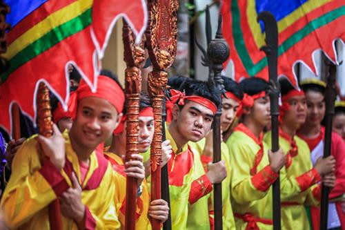 Không khí ngày lễ hội đình Yên Thái. Ảnh: Trọng Đạt – TTXVN