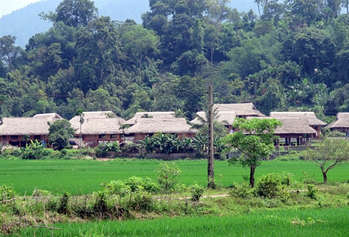 Bản làng ở xã Tân Trào, huyện Sơn Dương (Tuyên Quang). Ảnh: TTXVN