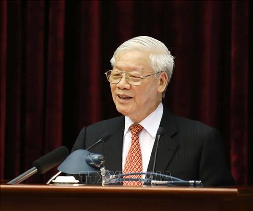 Tổng Bí thư, Chủ tịch nước Nguyễn Phú Trọng phát biểu bế mạc hội nghị. Ảnh: Phương Hoa - TTXVN Tổng Bí thư, Chủ tịch nước Nguyễn Phú Trọng phát biểu bế mạc hội nghị. Ảnh: Phương Hoa - TTXVN