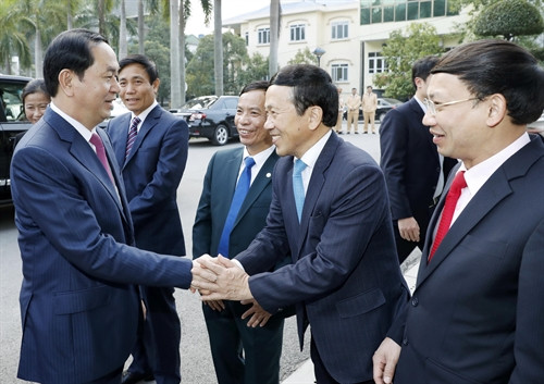 Chủ tịch nước Trần Đại Quang với các đại biểu tỉnh Quảng Ninh. Ảnh: Nhan Sáng-TTXVN Chủ tịch nước Trần Đại Quang với các đại biểu tỉnh Quảng Ninh. Ảnh: Nhan Sáng-TTXVN