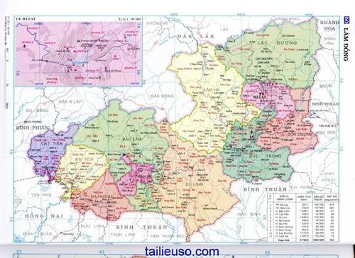 Bản đồ Hành chính tỉnh Lâm Đồng. Ảnh: bandohanhchinh.wordpress.com Bản đồ Hành chính tỉnh Lâm Đồng. Ảnh: bandohanhchinh.wordpress.com