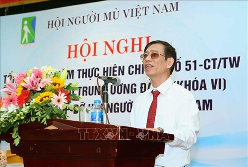 Ông Phạm Viết Thu, Chủ tịch Hội người mù Việt Nam phát biểu. Ảnh: Doãn Tấn – TTXVN Ông Phạm Viết Thu, Chủ tịch Hội người mù Việt Nam phát biểu. Ảnh: Doãn Tấn – TTXVN