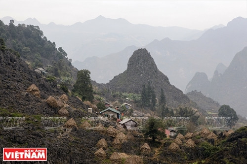 Bản Lủng Phủa thuộc xã Lũng Chinh nằm ngay bên đỉnh Mã Pí Lèng. Ảnh: Tất Sơn