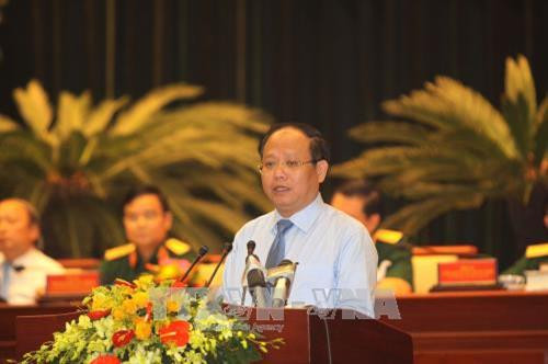 Phó Bí thư Thường trực Thành ủy Thành phố Hồ Chí Minh Tất Thành Cang phát biểu tại hội thảo. Ảnh: Thanh Vũ-TTXVN Phó Bí thư Thường trực Thành ủy Thành phố Hồ Chí Minh Tất Thành Cang phát biểu tại hội thảo. Ảnh: Thanh Vũ-TTXVN