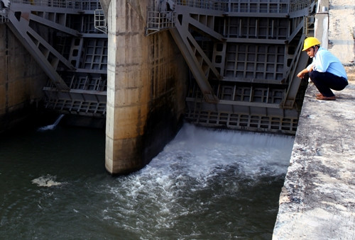 Lượng nước xả này giúp bà con có nước tưới tiêu, canh tác.