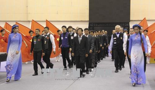 Lễ khai mạc Giải Billiards 3 băng cúp thế giới Thành phố Hồ Chí Minh năm 2018. Ảnh: Xuân Dự - TTXVN