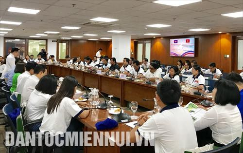 Quang cảnh Ngày hội giao lưu các nhà báo trẻ, thanh niên, sinh viên các tỉnh biên giới Việt Nam - Campuchia 2019 tại Trung tâm Báo chí TP.HCM