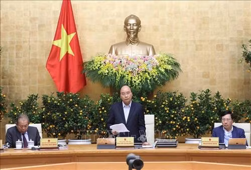 Thủ tướng Nguyễn Xuân Phúc chủ trì phiên họp Chính phủ thường kỳ tháng 1 năm 2020. Ảnh: Thống Nhất – TTXVN