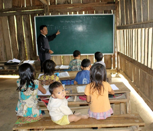 Vượt qua những thiếu thốn cả về vật chất lẫn tinh thần, các thầy, cô giáo ở điểm trường Ngài Trò vẫn miệt mài “gieo chữ” nơi bản làng heo hút. Vượt qua những thiếu thốn cả về vật chất lẫn tinh thần, các thầy, cô giáo ở điểm trường Ngài Trò vẫn miệt mài “gieo chữ” nơi bản làng heo hút.