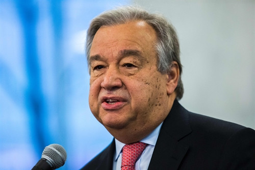 Trong ảnh (tư liệu): Tổng Thư ký LHQ Antonio Guterres phát biểu tại New York ngày 3/1. AFP/TTXVN
