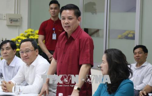 Ông Nguyễn Văn Thể, Bộ trưởng Bộ Giao thông Vận tải phát biểu tại buổi làm việc. Ảnh: Trần Xuân Tình/TTXVN